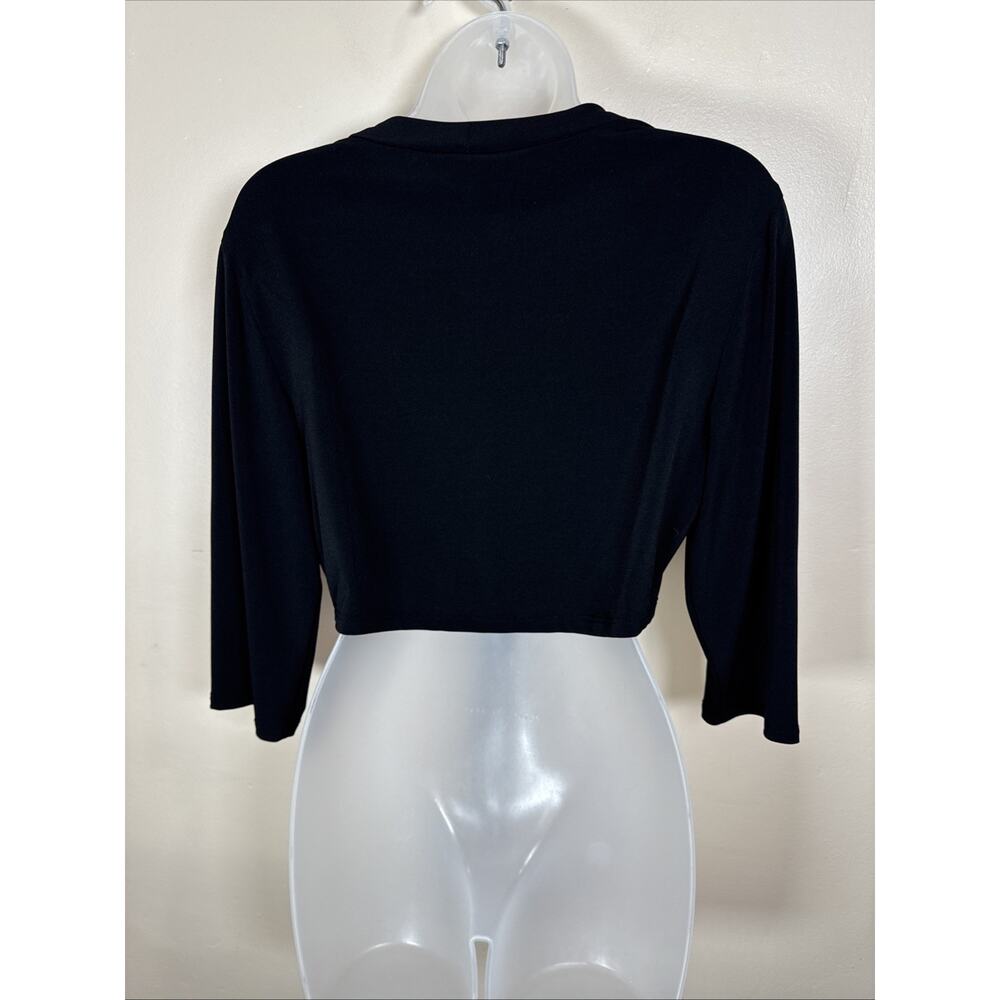 Dress Barn Womens Crop Top Tie Front Wrap L Whimsigoth Fairy Goth Long Sleeve - Picture 5 of 10
